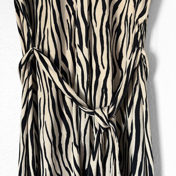 INC Zebra Print Shirtdress in Black and Tan Womens Medium Neutral Animal Print - Picture 3 of 15